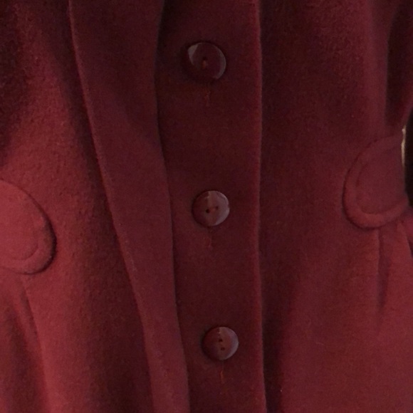 ❤️RARE Salvatore Ferragamo Firenze Vintage Peplum burgundy wool cashmere jacket - Picture 6 of 12